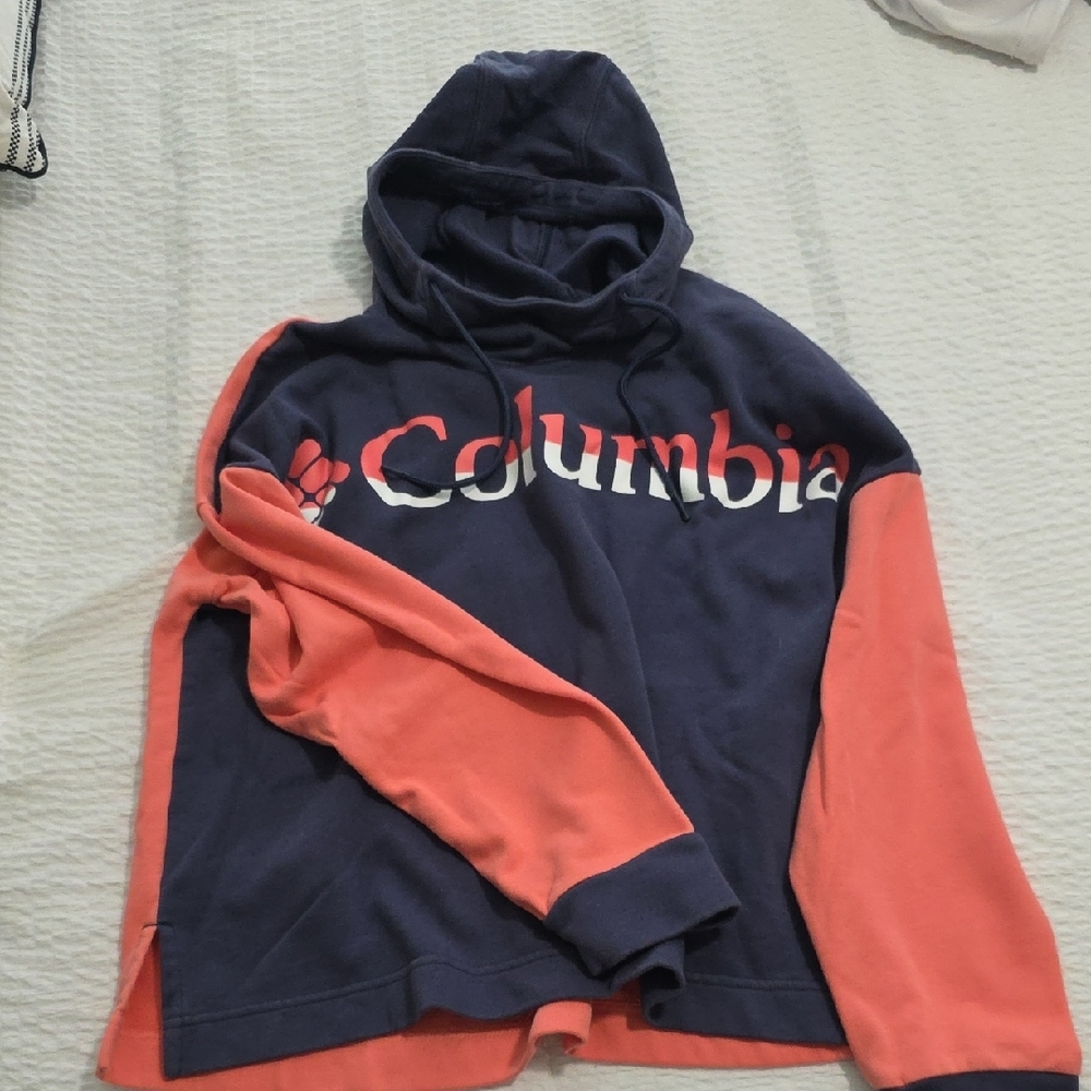 Columbia Blue and Coral Pullover Sweater